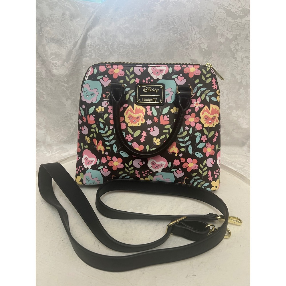 Loungefly Disney Alice in Wonderland Talking Flowers Satchel Crossbody Bag Multi
